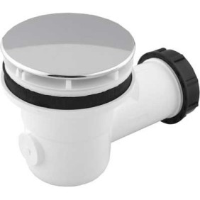 Piletta in PVC per piatto doccia diametro 60mm con tappo ABS cromato 40x1"1/2 CGS 0293408