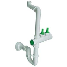 Sifone salvaspazio autopulente in PVC 1 via 1" 1/2 per lavello BONOMINI 05001