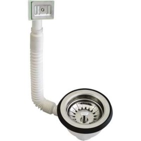 Pilettone PVC per lavello ctp con tappo espansione diametro 90mm MARYPLAST 05027X