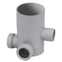 Pozzetto Grigio alto diametro 100mm con 3 entrate 40mm e 1 uscita 50mm 0809302