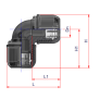 Riferimento dimensioni Gomito a 90 gradi KG