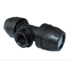 Raccordo a Tee filettato femmina a 90 gradi diametro 75mm 2" 1/2 Nupi 10KTF75212