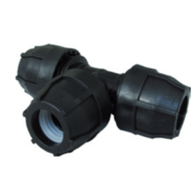 Raccordo a Tee a 90 gradi diametro 25mm per collegamento tubi Nupi 10KT25