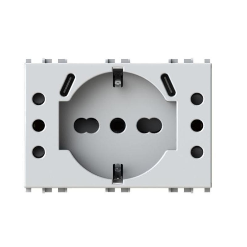 Presa P503 con USB C Bianco per Vimar Plana 4BOX 4BUSBP503.V14