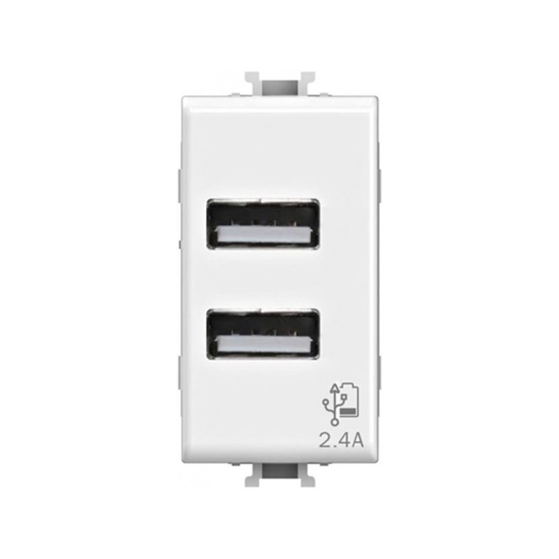 Caricatore USB 2.4 A Tipo A adatto per BTicino Matix 4BOX 4B.AM.USB.24