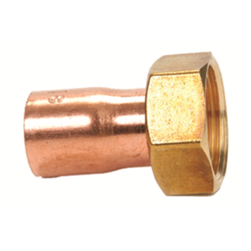 Codolo F con dado e sede piana diametro 22mm 34 in rame IBP 5359G02200600P