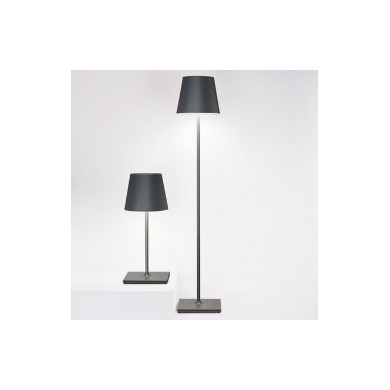 Lampada LED 3000K da terra/tavolo dimmerabile Grigia Poldina XXL regolabile