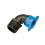 Gomito a 90 gradi 1/2"Fx3/4"M per collegamento irrigatori Blu-Lock IRRITEC INMBL410007