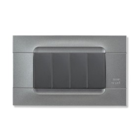 Placca Kadra Tecnopolimero Acciaio 4 Moduli Simon Urmet 10804.AC