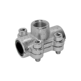 Staffa con derivazione 1" e 1/2 Femmina in ghisa per tubi in acciaio diametro 21.3mm ANB GEBO 01.261.28.0101