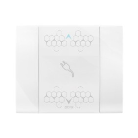 Placca smart touch 44 a scivolamento Bianco Domus lucido illuminabile 3 moduli AVE 44PSMTCS3B