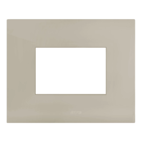 Placca rettangolare in metallo Tortora Smart 44 3 moduli AVE 44PSM3TO