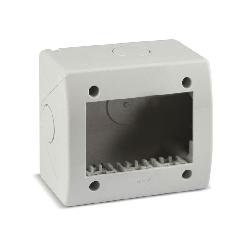 Contenitore Grigio S44 3 moduli per minicanali con passacavo AVE 44Q03