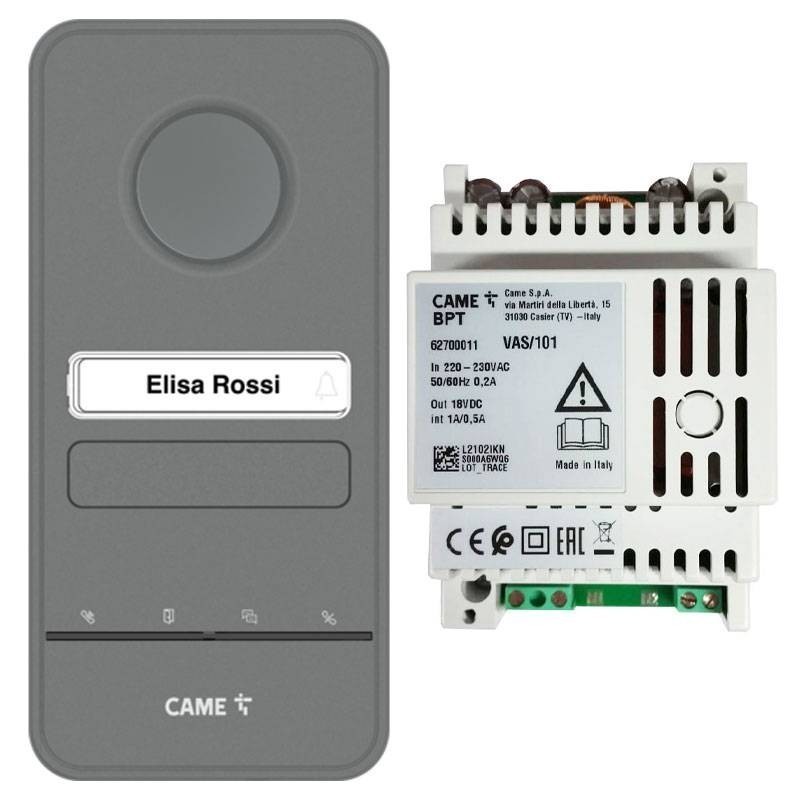 Kit citofono base esterno fino a 4 derivati Free LHS sistema X1 con alimentatore BPT 8K40CA-029 alimentatore