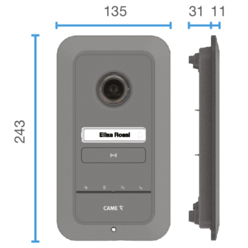 Kit videocitofono esterno LHS V/01 X1 + alimentatore BPT 8K40CF-028
