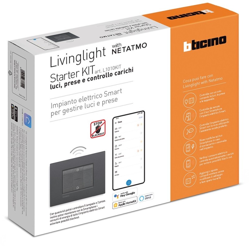 Starter Kit per gestione luci energia e prese Bticino Living L1010PLUSKIT