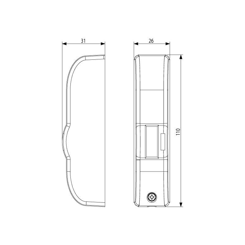 Dimensioni Rivelatore a tenda