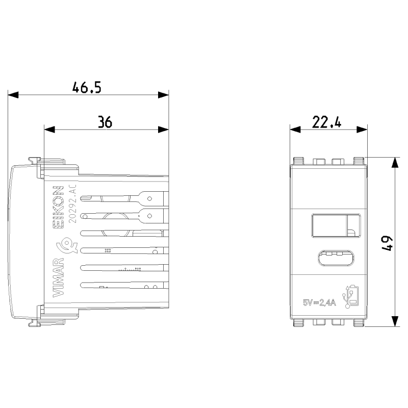 Dimensioni alimentatore 20292.AC.B