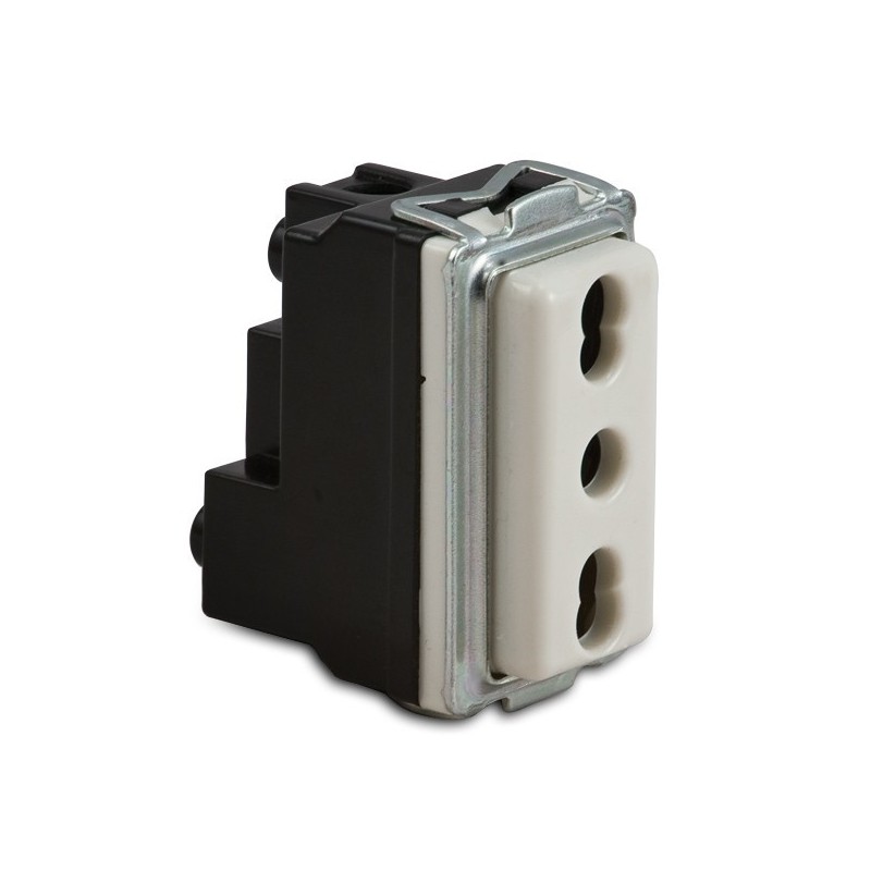 Presa bivalente P17/11 2 poli + terra 16A 250V Avorio Master 16059