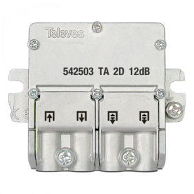 Mini derivatore a 2 vie sistema EasyF derivazione 12dB Televes 542503