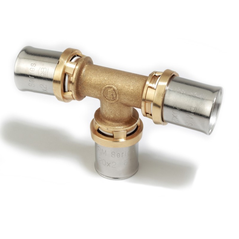 Raccordo a Tee per tubi a pressare 50x4 in ottone Giacomini RM150Y013