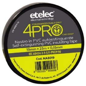 Nastro isolante adesivo Verde 4PRO 19mm lunghezza 25 metri ETELEC NA8719
