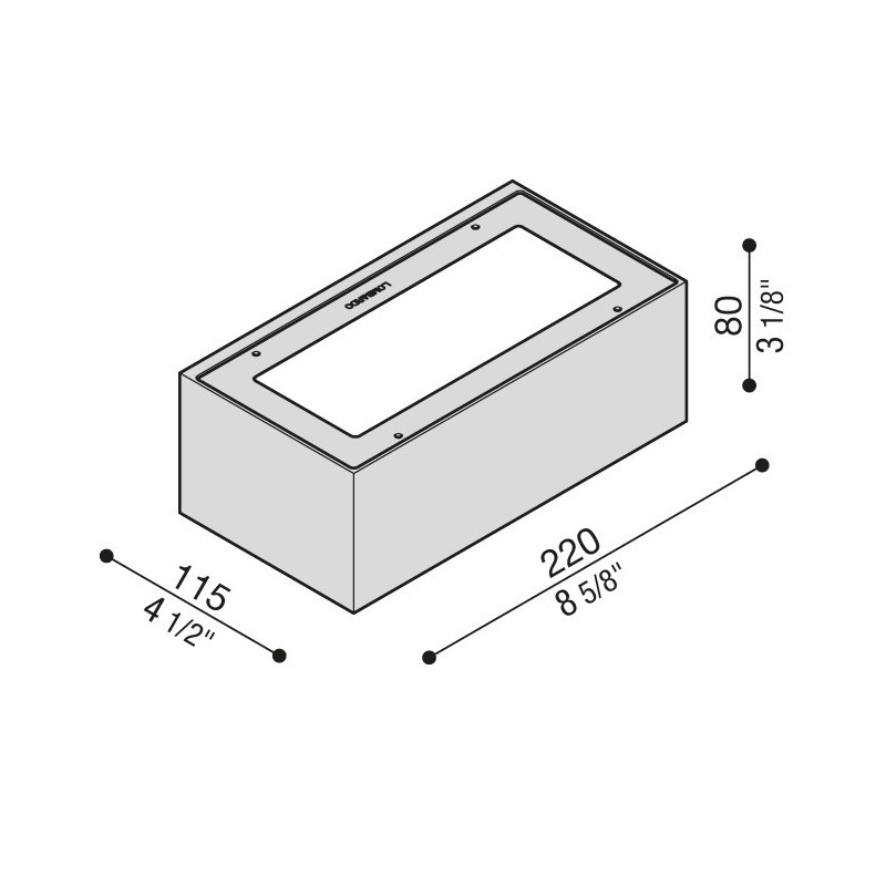 Dimensione Plafoniera a Led Trend U&D 220