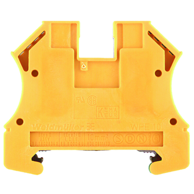 Morsetto di terra Giallo 10mm2 1200A 1 piano WPE 10 WEIDMULLER 1010300000