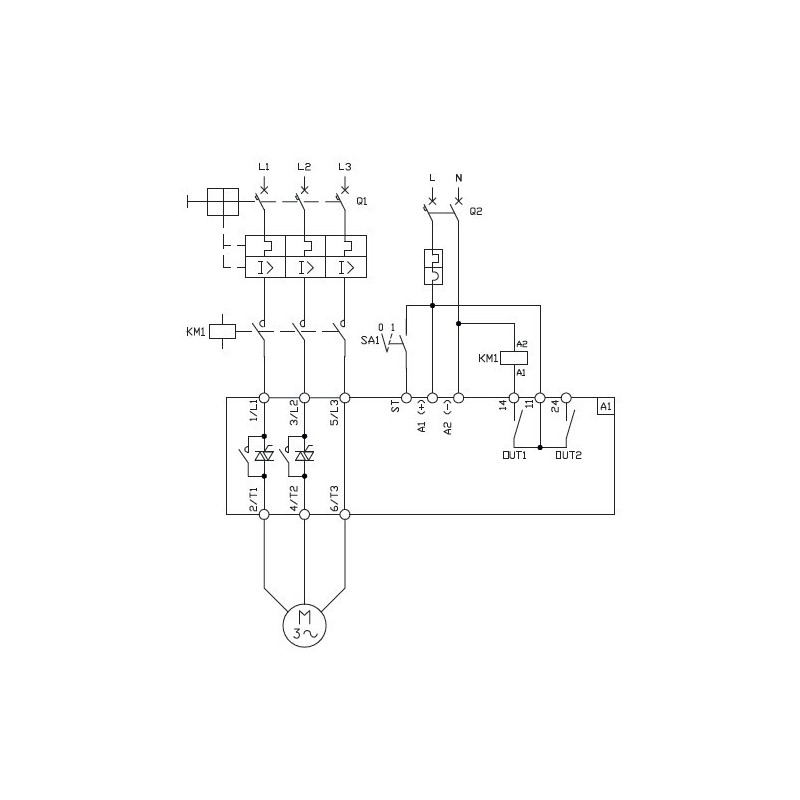 Schema elettrico soft starter