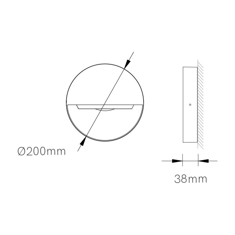 Dimensioni Lampada a led 8W a luce variabile Bianco per esterni IP65 Beneito Faure 4876