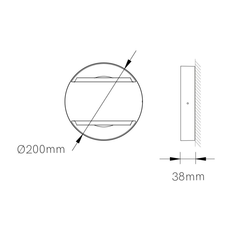 Dimensioni lampada a led 16W a luce variabile Bianco per esterni IP65 Beneito Faure 4879