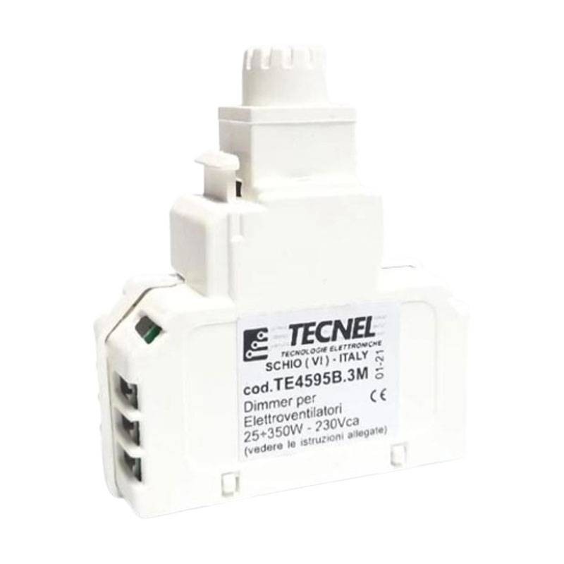 Dimmer e deviatore per ventilatori 350W 230V Bianco Tecnel TE4595B.3M