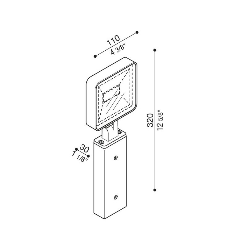 Dimensione Kit 10 proiettore Led per esterno 3000K bianco Tag 110 Lombardo LL1150303