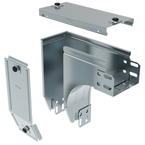 Curva destra a 90 gradi in acciaio zincato con discesa di piano 75mm larghezza 150mm P31 LEGRAND AZ150Z