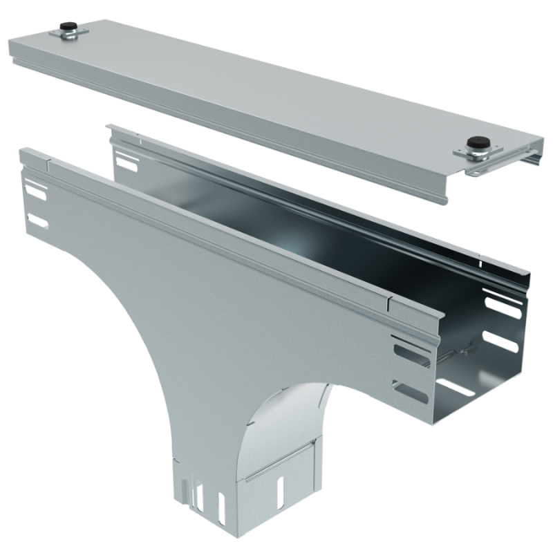 Derivazione a T in acciaio zincato discesa verticale 75mm larghezza 75mm P31 LEGRAND AW075Z
