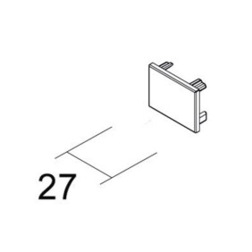 Dimensioni Terminale di chiusura del binario a superficie 48V Nero Ivela 6460-00-30