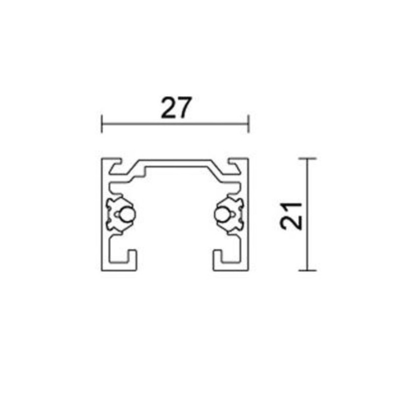 Binario a 48V per proiettori da superficie 2 metri Bianco Ivela 6445-20-21