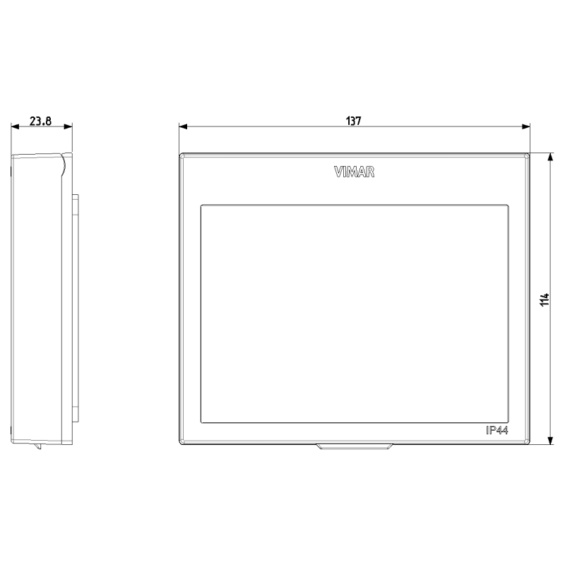 Dimensioni Calotta protettiva 3 moduli con portello trasparente IP44 Vimar 14923