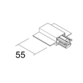 Alimentazione destra 48Vdc per binario da incasso Bianco Ivela 6480-10-31