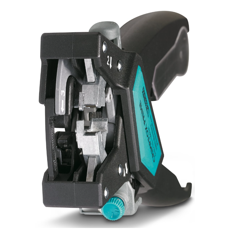 Crimpatrice 4 in 1 taglio spelatura crimpatura e twistatura Crimpfox PHOENIX 1200101 dettaglio