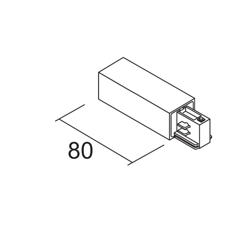 Alimentazione destra 230V per binario quadro Nero Ivela 7652-10-W30