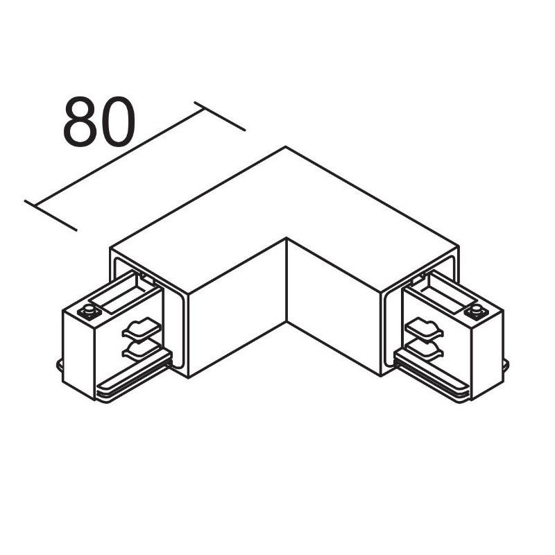 Giunto lineare ad angolo per binari trifase Bianco Ivela 7655-10-W31
