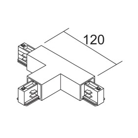 Giunto lineare a T per binari trifase Bianco Ivela 7656-10-W30