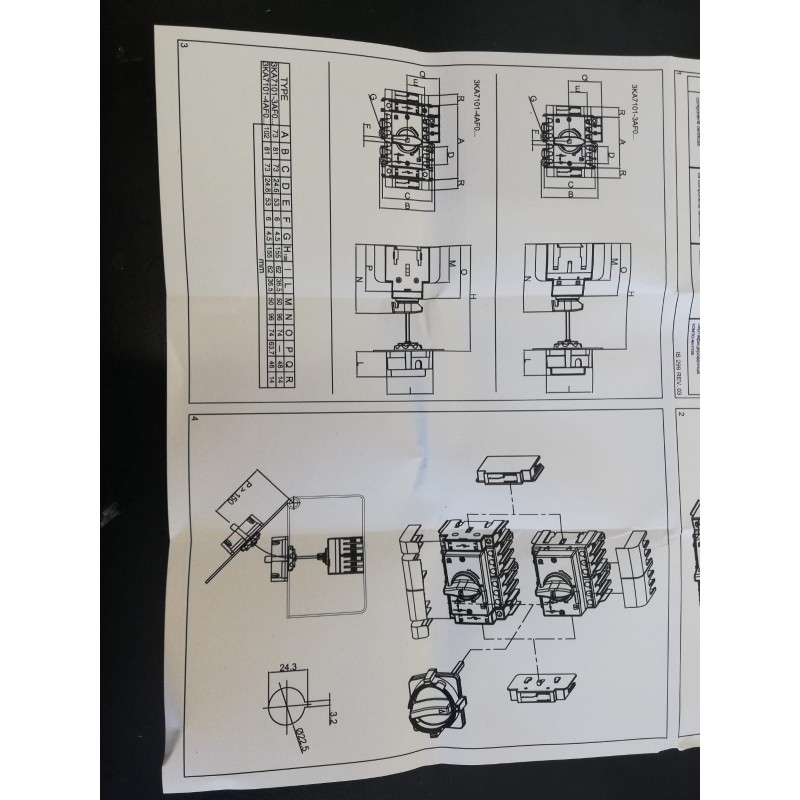 Commutatore modulare 1-0-2 4 Poli 125A Grandezza 2 3KA71024AF03