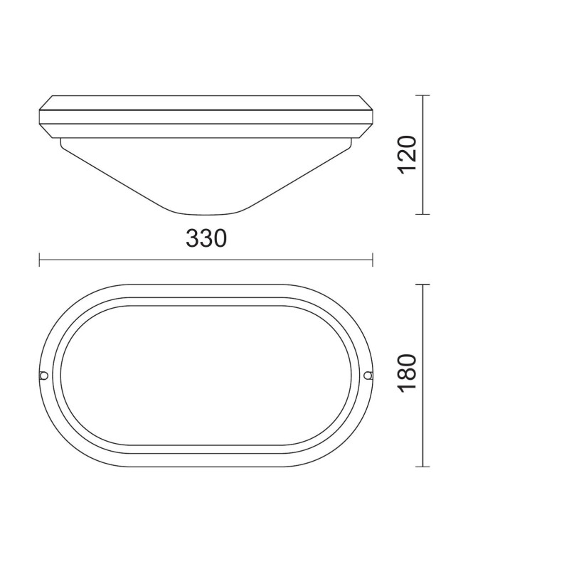Dimensioni Plafoniera per esterni IP65 attacco E27 15W Nero Ivela 133401