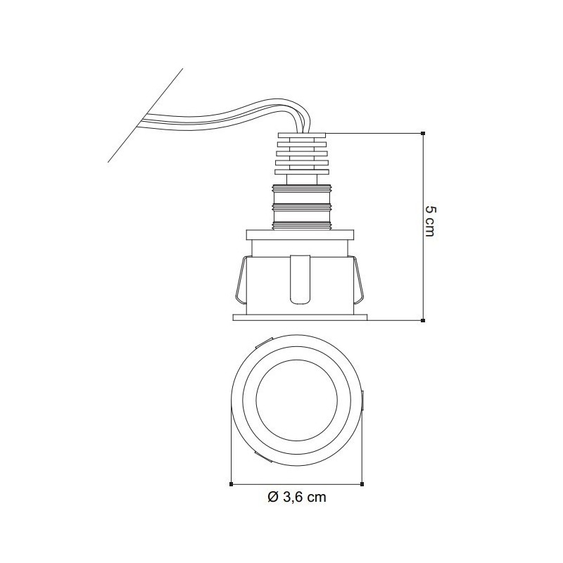 Dimensioni Faretto da incasso led luce Blu 2W IP44 Bianco Egoluce 6391.01/B