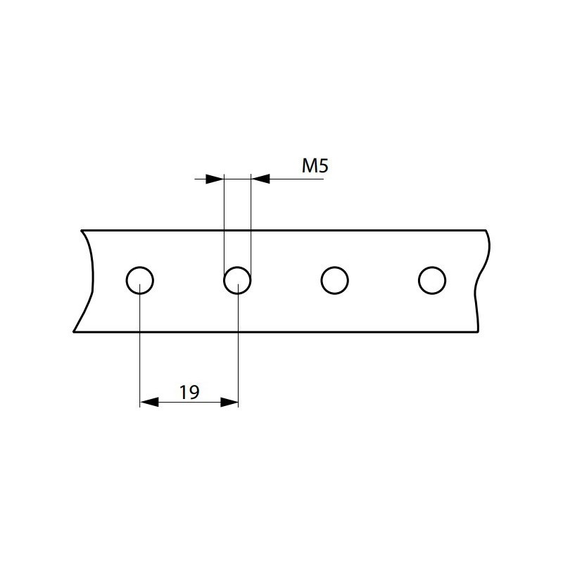 Dimensioni Barra in rame con filettatura dei fori M5 12x4mm Arnocanali BCF124-1