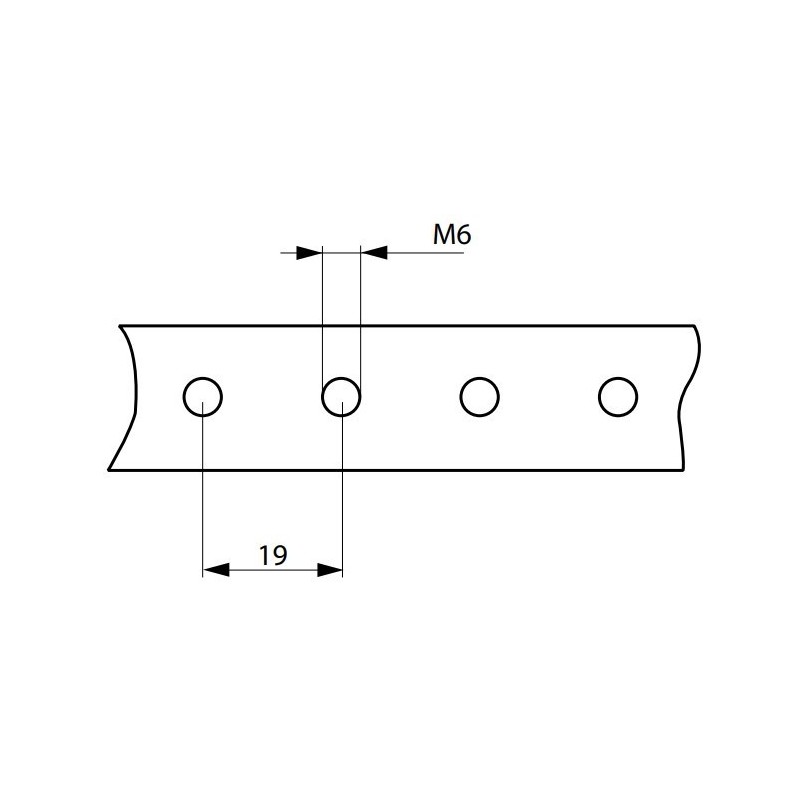 Barra in rame con filettatura dei fori M6 20x5mm Arnocanali BCF205-1