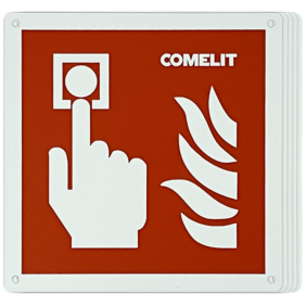 Cartelli in metallo 120x120mm per pulsanti antincendio 5pz COMELIT 43CPM000