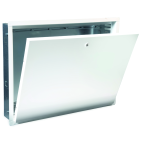 Cassetta Bianca in lamiera zincata con serratura per collettori 600x460x110mm GIACOMINI R500Y112